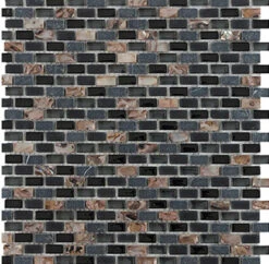 Dahli Black Brick Mosaic 286mm X 286mm