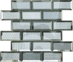 Casablanca Grey Glass Brick Mosaic 300mm X 300mm