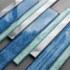 Portland Blue Glass And Aluminium Linear Mosaic -Master Tile Systems Shop Portland Blue Linear 1