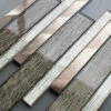 Portland Brown Glass And Aluminium Linear Mosaic -Master Tile Systems Shop Portland Brown Linear 1