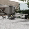 Lavastone Silver 18mm Outdoor Porcelain Tile -Master Tile Systems Shop Tambora Silver Setting4 1