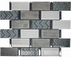 Textile Grey Chevron Brick 300mm X 335mm
